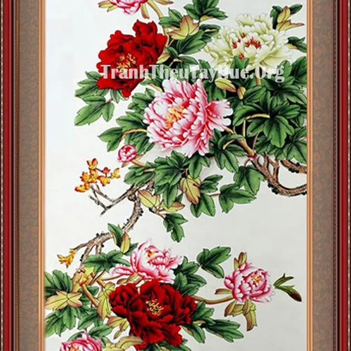 TRANH THÊU HOA MẪU ĐƠN 9 BÔNG MS 1869