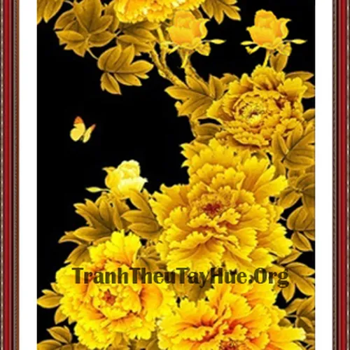 TRANH THÊU HOA MẪU ĐƠN 9 BÔNG MS 1871