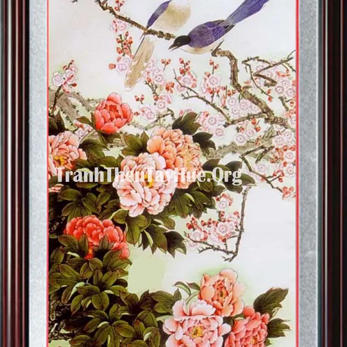 TRANH THÊU HOA MẪU ĐƠN 9 BÔNG MS 1882