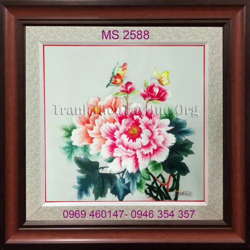 TRANH THÊU HOA MẪU ĐƠN MS 2588