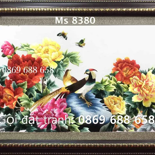 TRANH THÊU HOA MẪU ĐƠN MS 8380