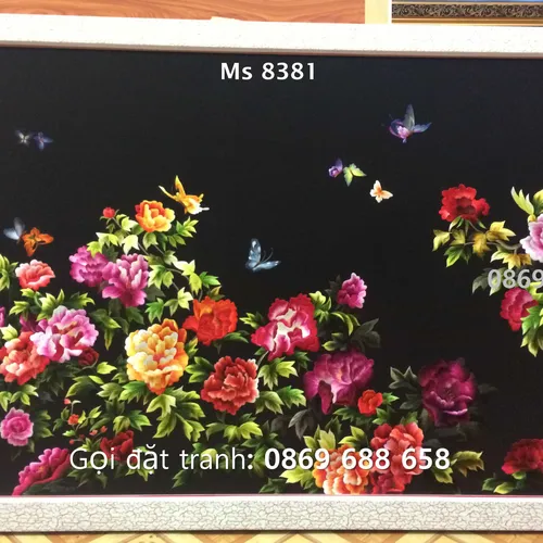 TRANH THÊU HOA MẪU ĐƠN MS 8381