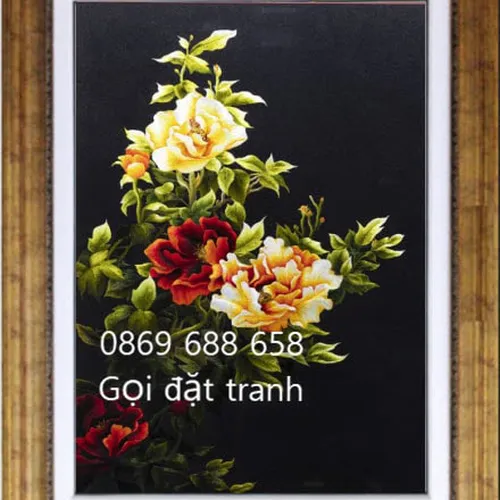 TRANH THÊU HOA MẪU ĐƠN MS 8384