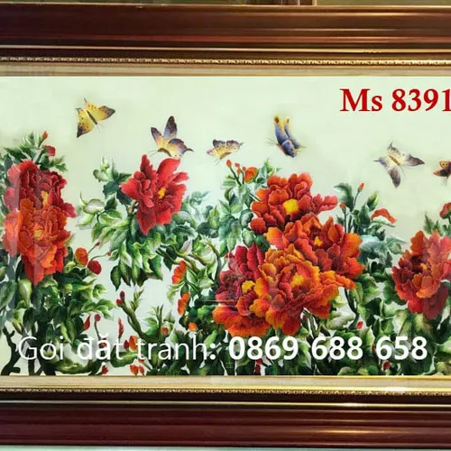 TRANH THÊU HOA MẪU ĐƠN MS 8391