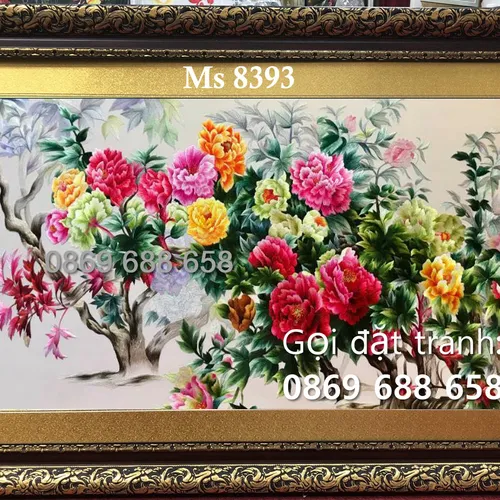TRANH THÊU HOA MẪU ĐƠN MS 8393