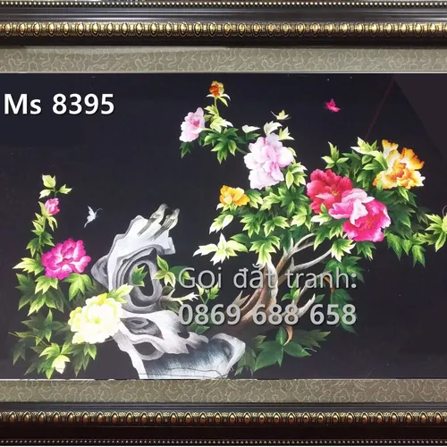 TRANH THÊU HOA MẪU ĐƠN MS 8395