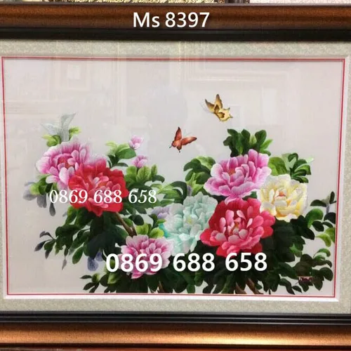 TRANH THÊU HOA MẪU ĐƠN MS 8397