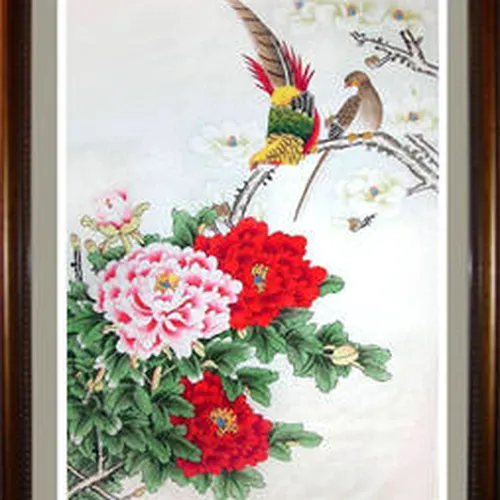 Tranh thêu hoa mẫu đơn MS 942