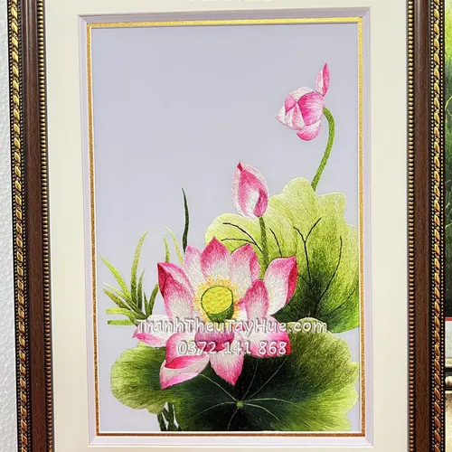 Tranh Thêu Hoa Sen MS 10062