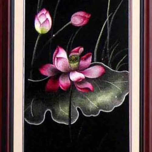 Tranh thêu hoa sen MS 249