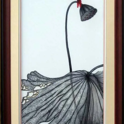 Tranh thêu hoa sen MS 257