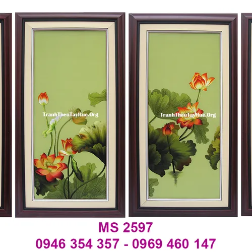 TRANH THÊU HOA SEN MS 2597