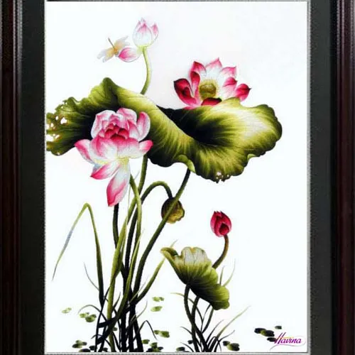 Tranh thêu hoa sen MS 265
