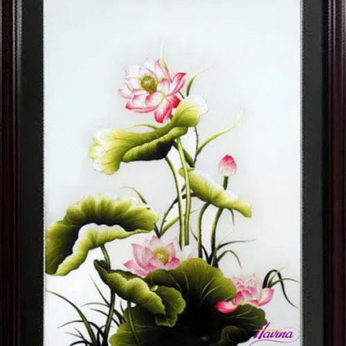 Tranh thêu hoa sen MS 267