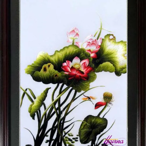 Tranh thêu hoa sen MS 270