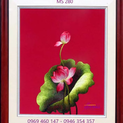 Tranh thêu hoa sen MS 280