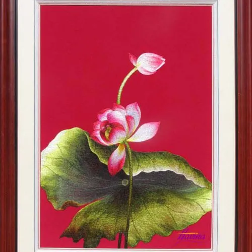 Tranh thêu hoa sen MS 281