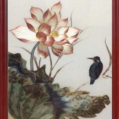Tranh thêu hoa sen MS 284