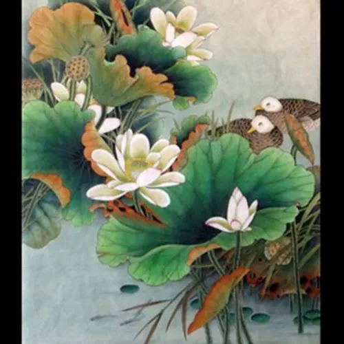 Tranh thêu hoa sen MS 807