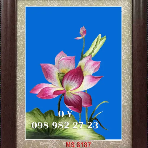 Tranh Thêu Hoa Sen MS 8187