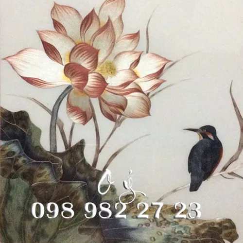 Tranh Thêu Hoa Sen MS 8199