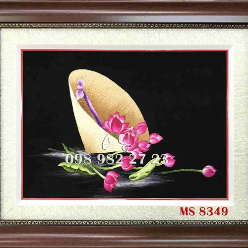 Tranh Thêu Hoa Sen MS 8349
