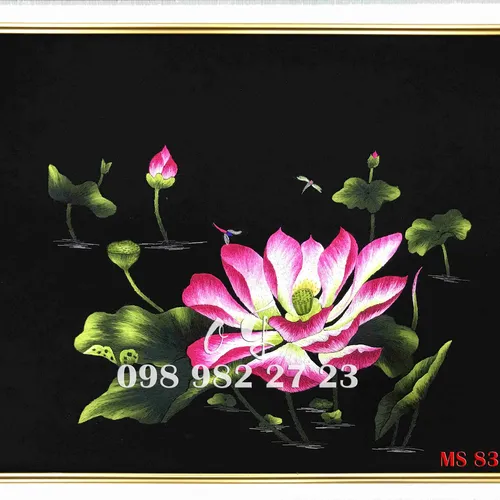 Tranh Thêu Hoa Sen MS 8350
