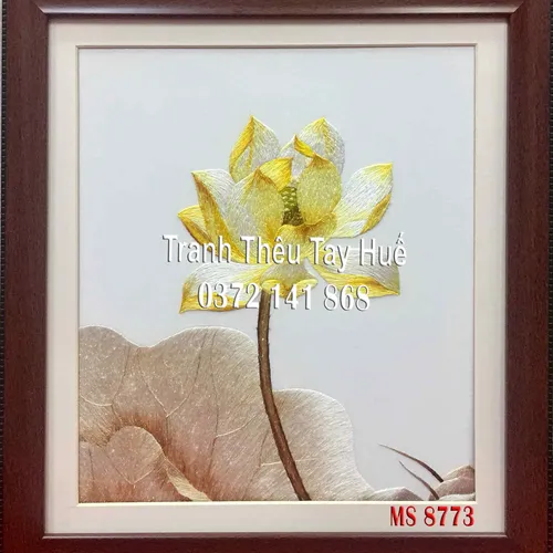 Tranh thêu hoa sen ms 8773