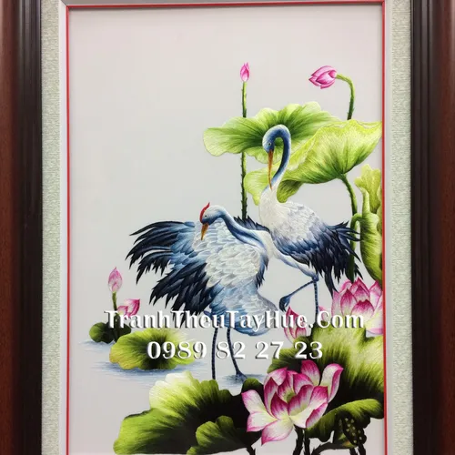 Tranh Thêu Hoa Sen MS6082