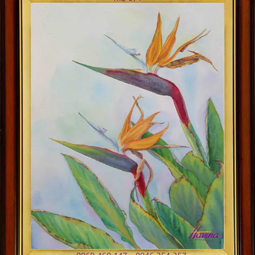 TRANH THÊU HOA THIÊN ĐIỂU MS 671