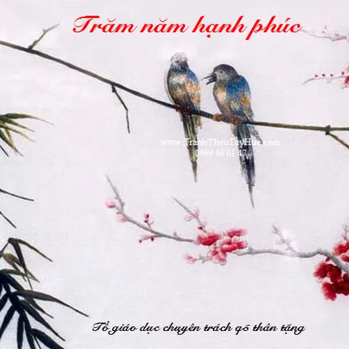 Tranh thêu làm quà tặng ĐÁM CƯỚI 40