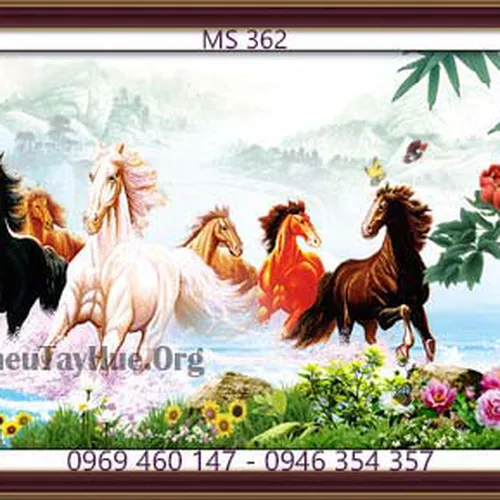 Tranh thêu mã đáo thành công MS 362