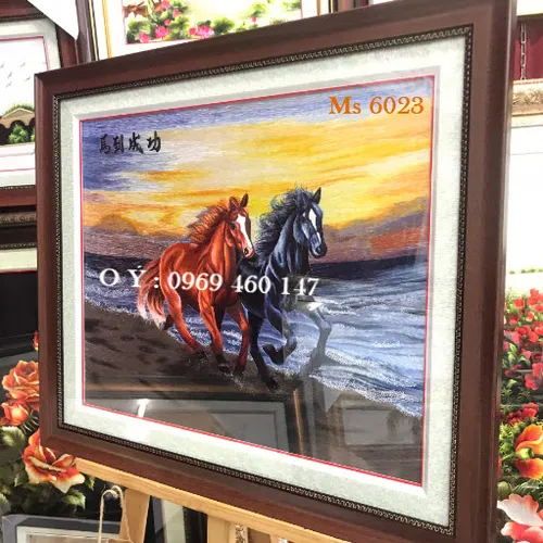 Tranh thêu mã đáo thành công  MS 6023