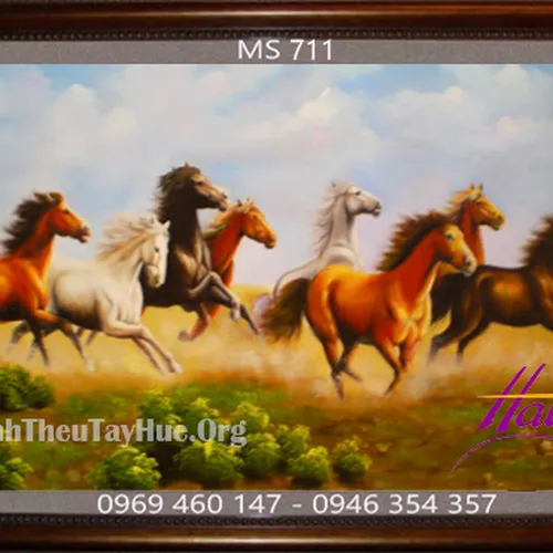 Tranh thêu mã đáo thành công MS 711