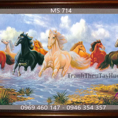 Tranh thêu mã đáo thành công MS 714