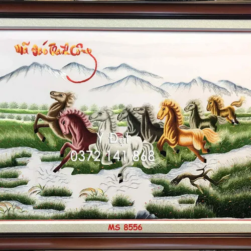 Tranh thêu mã đáo thành công ms 8556