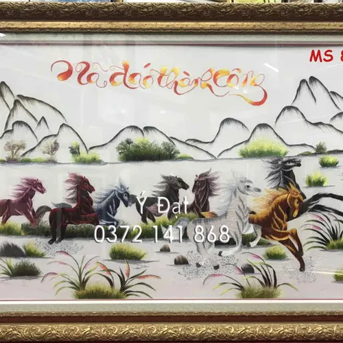 Tranh thêu mã đáo thành công ms 8601