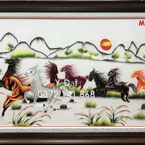 Tranh thêu mã đáo thành công ms 8667