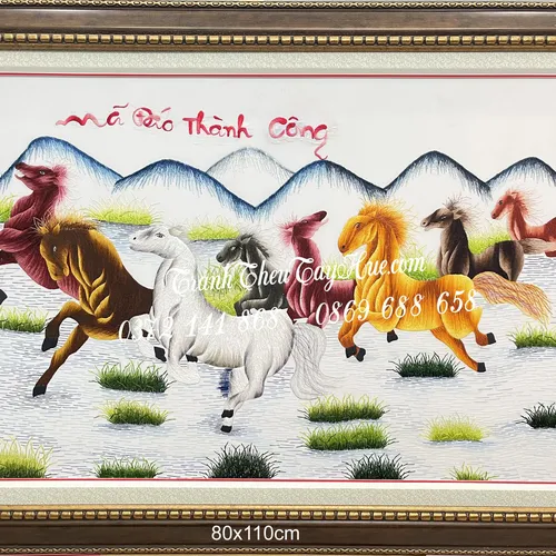Tranh thêu mã đáo thành công MS 9907