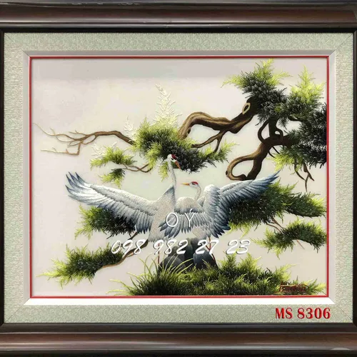 Tranh Thêu Chim Hạc MS 8306