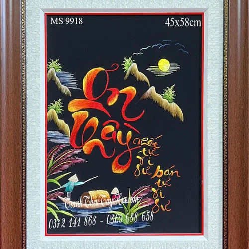Tranh thêu ơn Thầy ms 9918