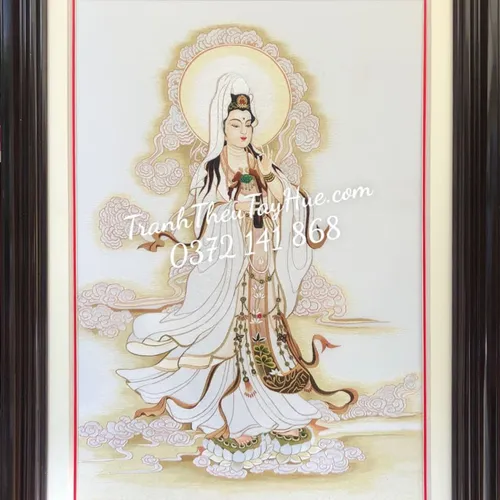 Tranh thêu Phật Bà Quan Âm MS 9912