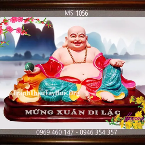 Tranh thêu Phật Di Lặc MS 1056