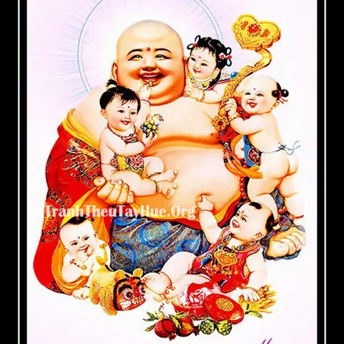 Tranh thêu Phật Di Lặc MS 1060