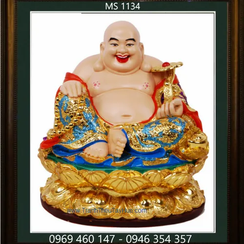 Tranh thêu Phật Di Lặc MS 1134