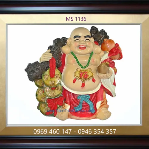 Tranh thêu Phật Di Lặc MS 1136