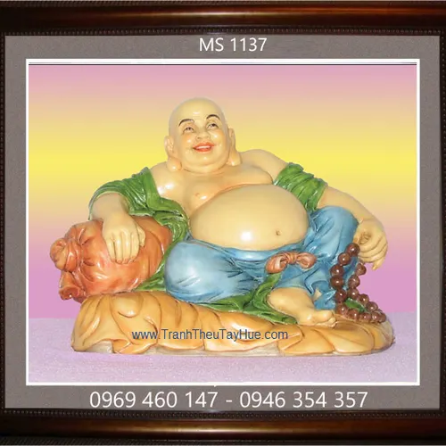 Tranh thêu Phật Di Lặc MS 1137