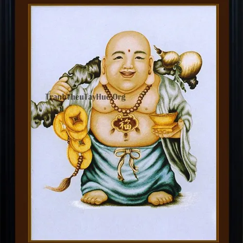 Tranh thêu Phật Di Lặc MS 1140