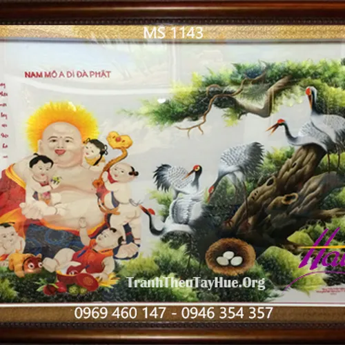 Tranh thêu Phật Di Lặc MS  1143