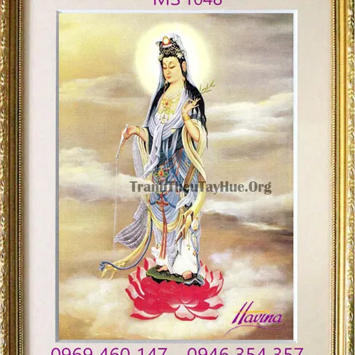 Tranh thêu Phật Quan Thế Âm Bồ Tát MS 1048